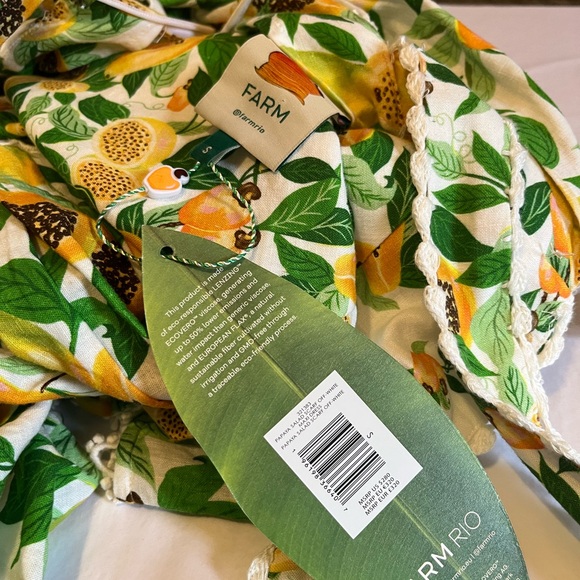 NWT Farm Rio size S Papaya salad scarf maxi dress in off white - Picture 8 of 12